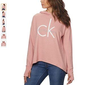 Calvin Klein Jeans Ladies Logo Lightweight Relaxed Fit Hoodie